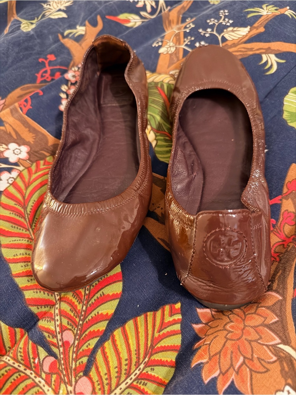 Tory Burch Plum Patent Leather Ballet Flats